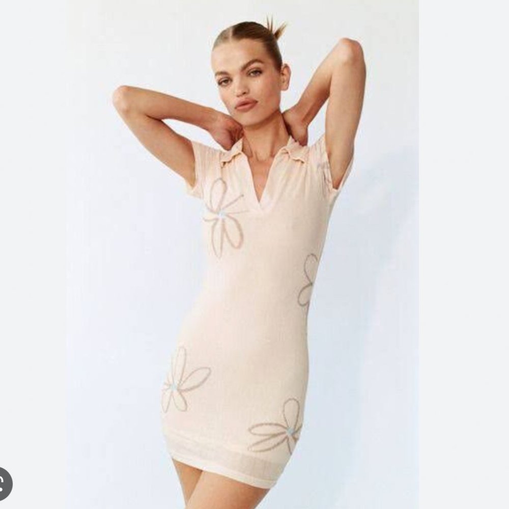 With Jean PIP DRESS: chalk & flowers